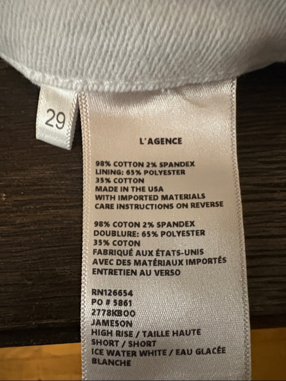 L'AGENCE Pale Blue High-Waist Cotton Shorts with White Waistband - Picture 9 of 9